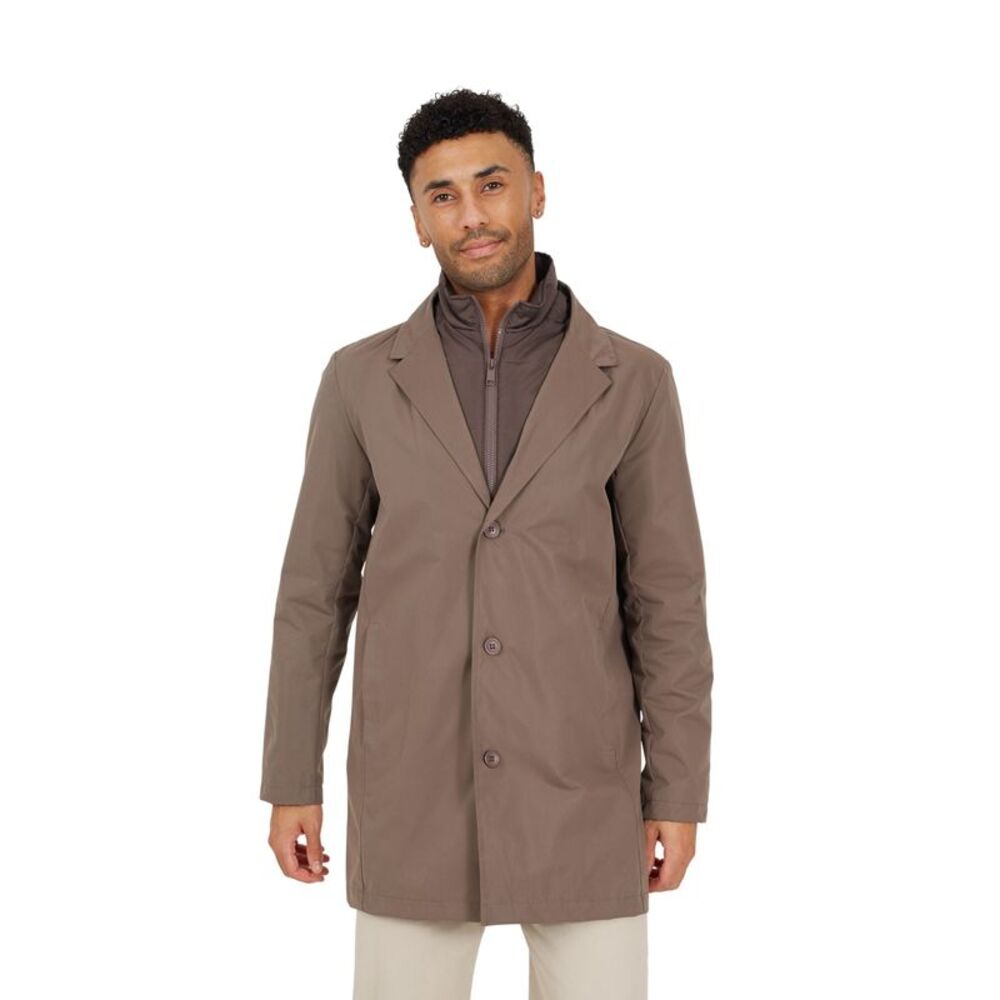 Brave Soul Mens Double Layer Overcoat / Mocha